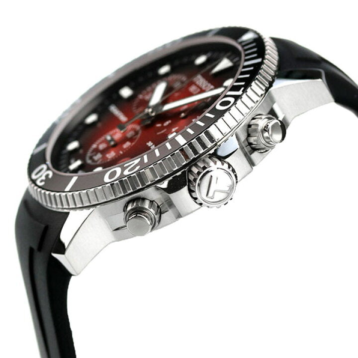 Tissot Seastar 1000 Chronograph Red Dial Black Rubber Strap Watch For Men - T120.417.17.421.00 Buy Now By Tissot