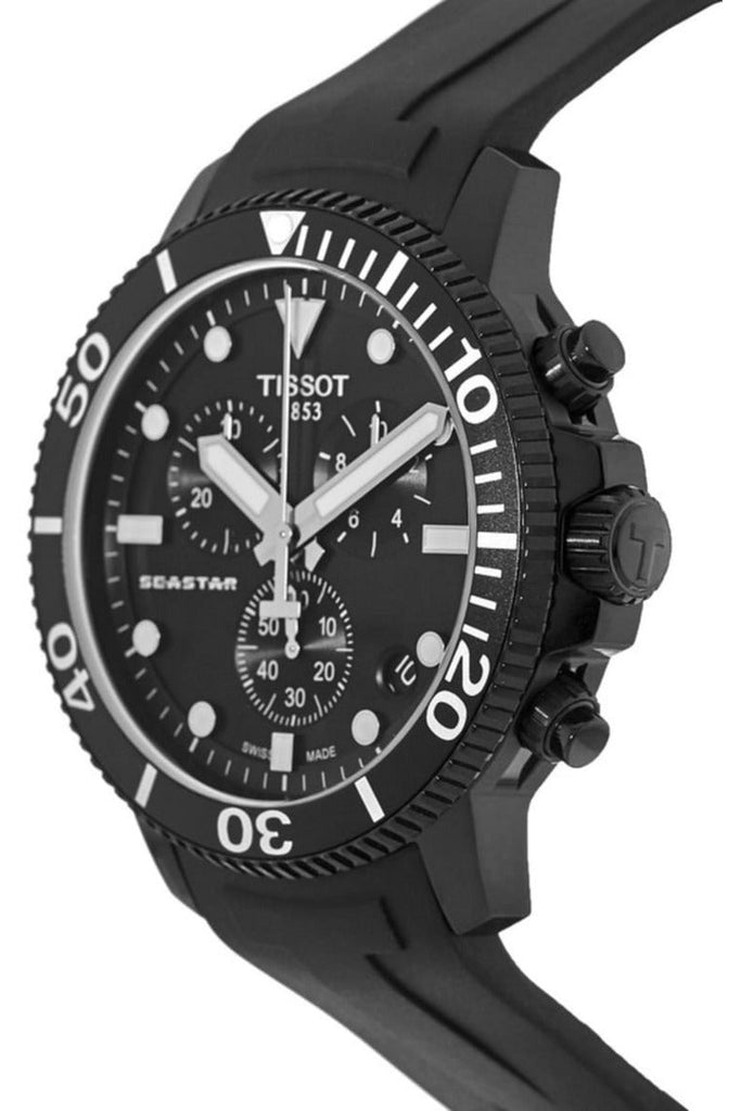 Tissot Seastar 1000 Chronograph Black Dial Black Rubber Strap Watch For Men - T120.417.37.051.02 Buy Now By Tissot