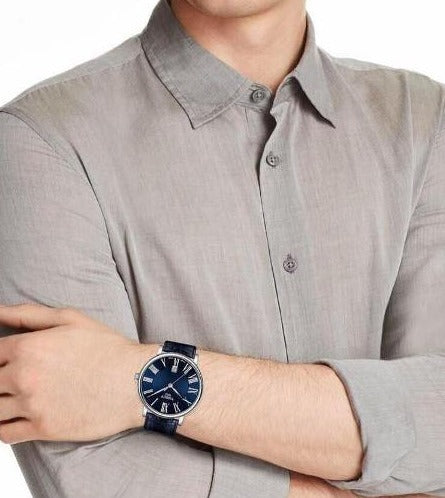 Tissot Carson Premium Blue Dial Blue Leather Strap Watch For Men - T122.410.16.043.00 Buy Now By Tissot