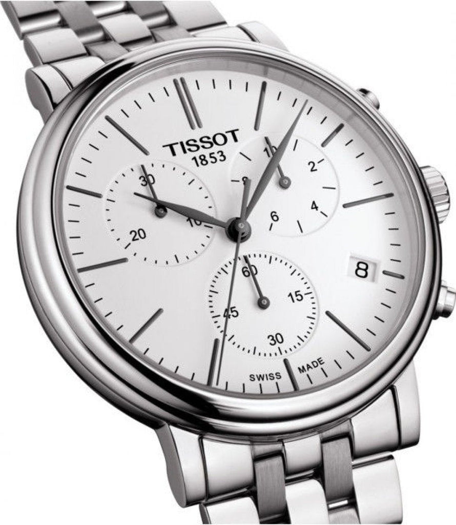 Tissot Carson Premium White Dial Silver Steel Strap Watch For Men - T122.417.11.011.00 Buy Now By Tissot