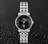 Tissot T Classic Carson Premium Automatic Lady Black Dial Silver Steel Strap Watch for Women - T122.207.11.051.00 Buy Now By Tissot