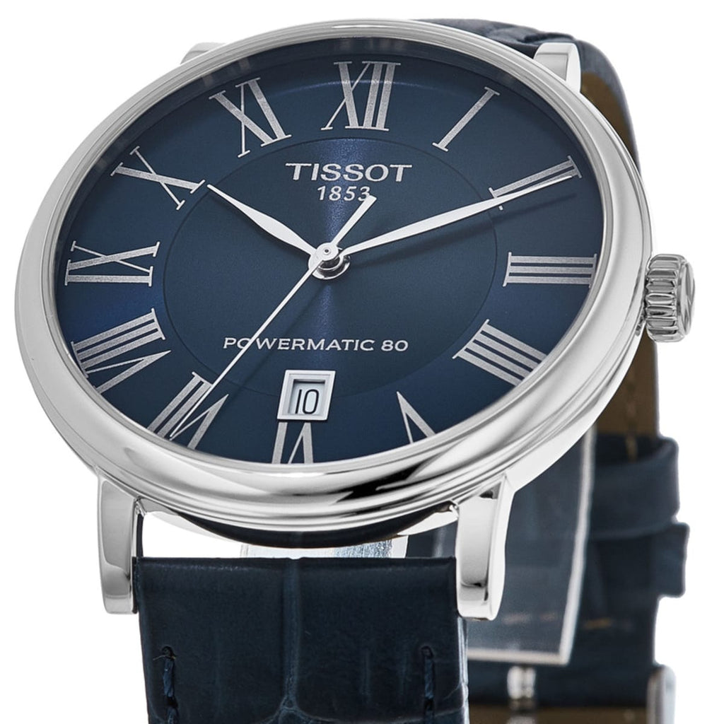 Tissot Carson Premium Powermatic 80 Blue Dial Blue Leather Strap Watch For Men - T122.407.16.043.00 Buy Now By Tissot