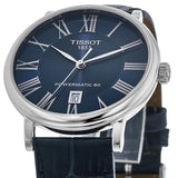 Tissot Carson Premium Powermatic 80 Blue Dial Blue Leather Strap Watch For Men - T122.407.16.043.00 Buy Now By Tissot