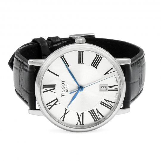 Tissot Carson Premium Silver Dial Black Leather Strap Watch For Men - T122.410.16.033.00 Buy Now By Tissot