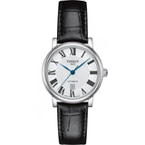 Tissot Carson Premium Automatic Lady Silver Dial Black Leather Strap Watch for Women - T122.207.16.033.00 Buy Now By Tissot