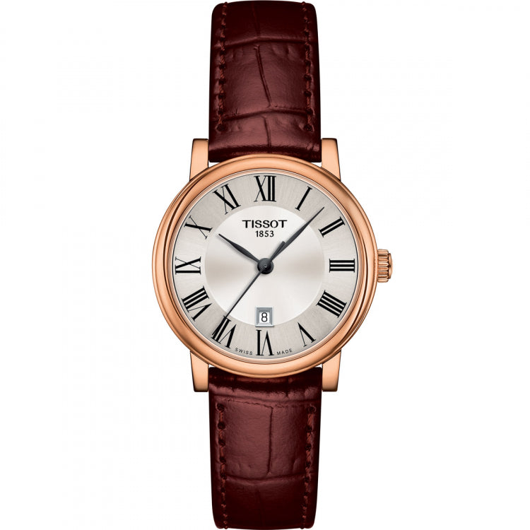 Tissot T Classic Carson Premium White Dial Brown Leather Strap Watch for Women - T122.207.36.033.00 Buy Now By Tissot