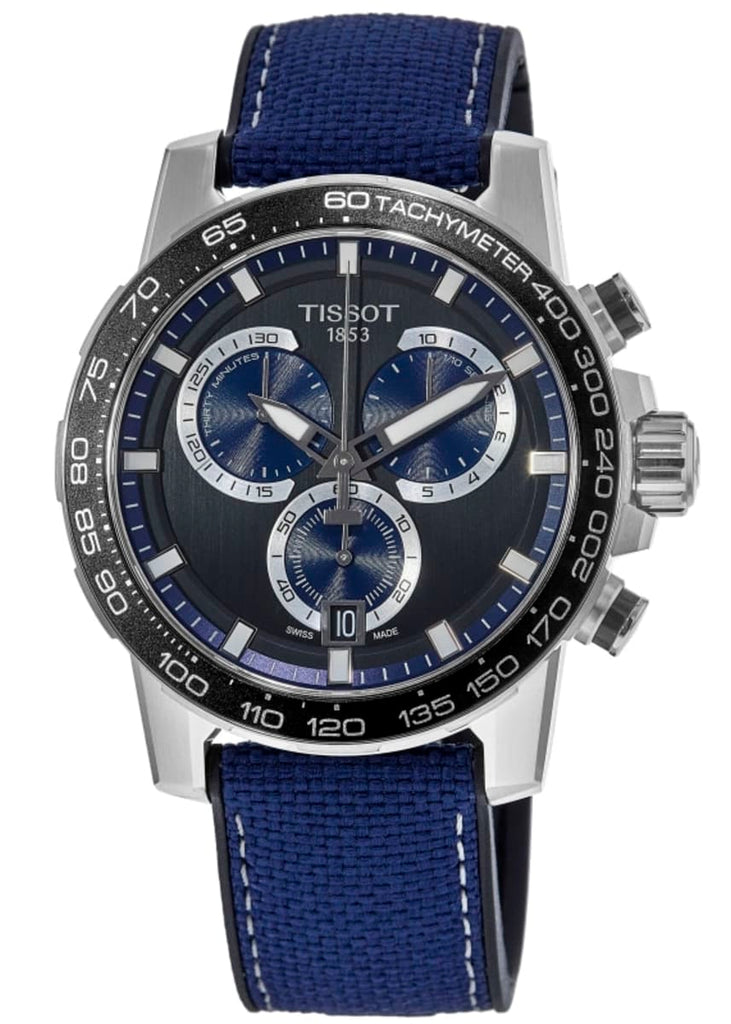 Tissot Supersport Chrono Black Dial Blue Nylon Strap Watch for Men - T125.617.17.051.03 Buy Now By Tissot