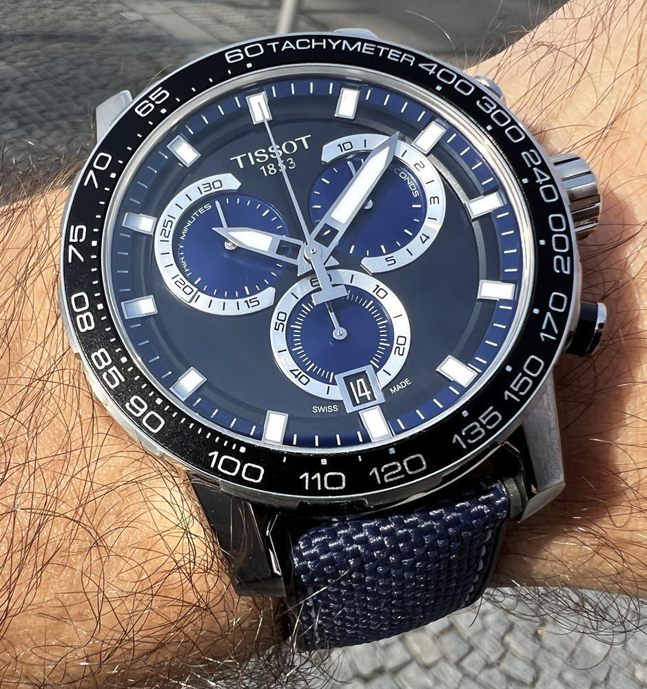 Tissot Supersport Chrono Black Dial Blue Nylon Strap Watch for Men - T125.617.17.051.03 Buy Now By Tissot