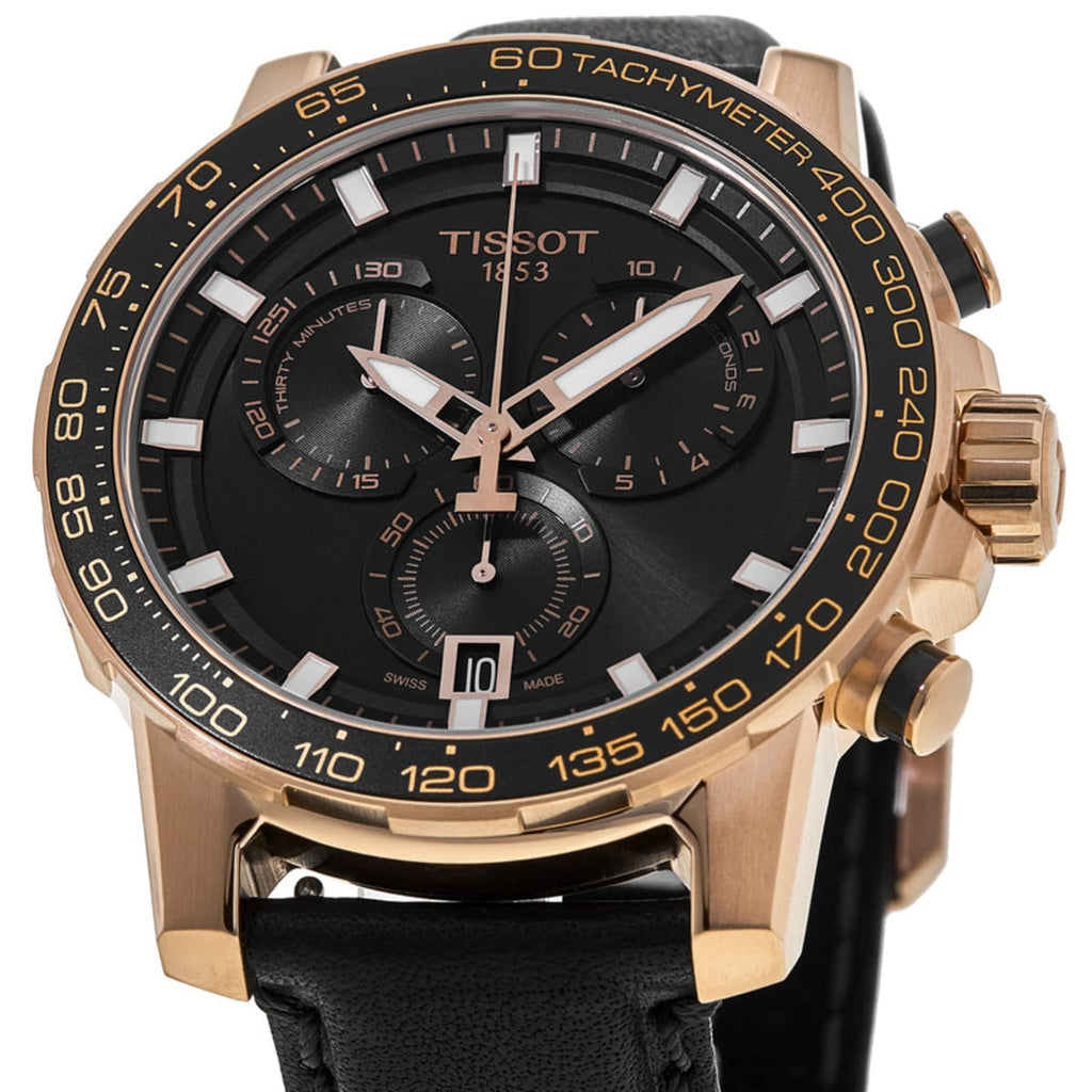 Tissot Supersport Chrono Black Dial Black Leather Strap Watch for Men - T125.617.36.051.00 Buy Now By Tissot