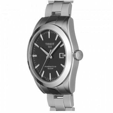 Tissot Gentleman Powermatic 80 Silicium Black Dial Silver Steel Strap Watch For Men - T127.407.11.051.00 Buy Now By Tissot