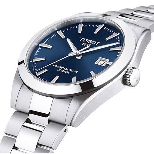 Tissot Gentlemen Powermatic 80 Silicium Blue Dial Silver Steel Strap Watch For Men - T127.407.11.041.00 Buy Now By Tissot