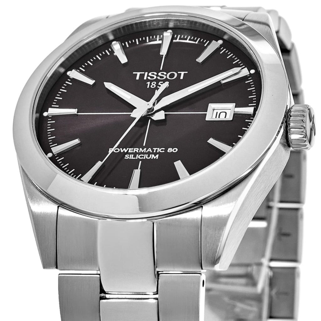 Tissot Gentleman Powermatic 80 Silicium Black Dial Silver Steel Strap Watch For Men - T127.407.11.061.01 Buy Now By Tissot