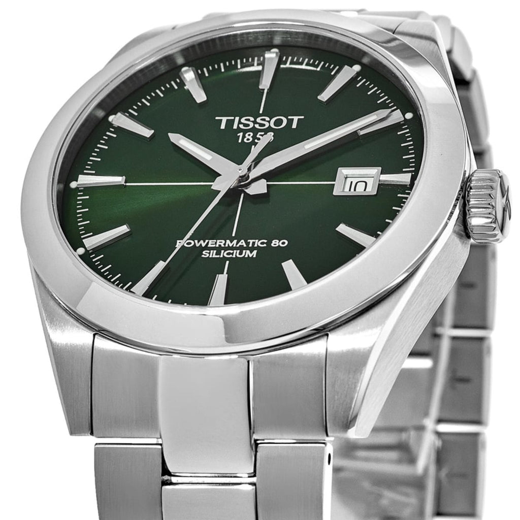 Tissot Gentleman Powermatic 80 Silicium Green Dial Silver Steel Strap Watch For Men - T127.407.11.091.01 Buy Now By Tissot