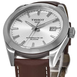 Tissot Gentleman Powermatic 80 Silicium Silver Dial Brown Leather Strap Watch For Men - T127.407.16.031.00 Buy Now By Tissot