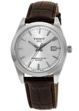 Tissot Gentleman Powermatic 80 Silicium Silver Dial Brown Leather Strap Watch For Men - T127.407.16.031.01 Buy Now By Tissot