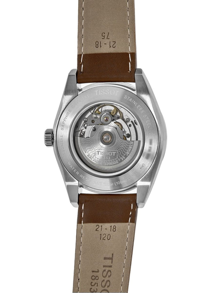 Tissot Gentleman Powermatic 80 Silicium Blue Dial Brown Leather Strap Watch For Men - T127.407.16.041.00 Buy Now By Tissot