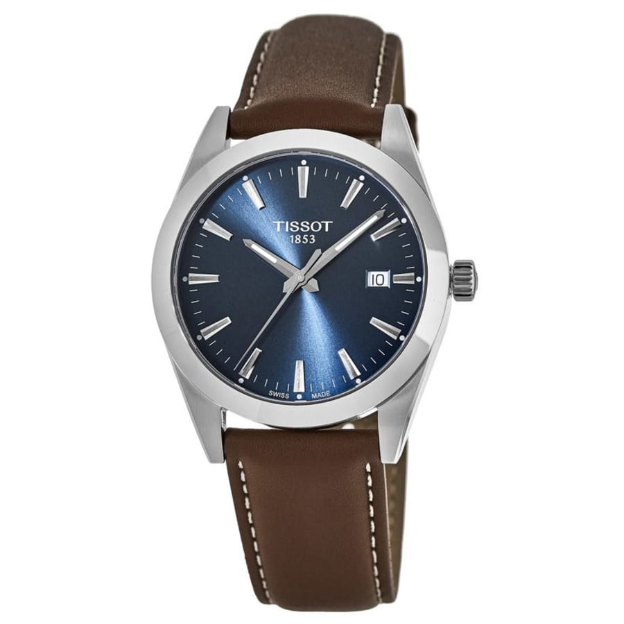 Tissot Gentleman Blue Dial Brown Leather Strap Watch For Men - T127.410.16.041.00 Buy Now By Tissot