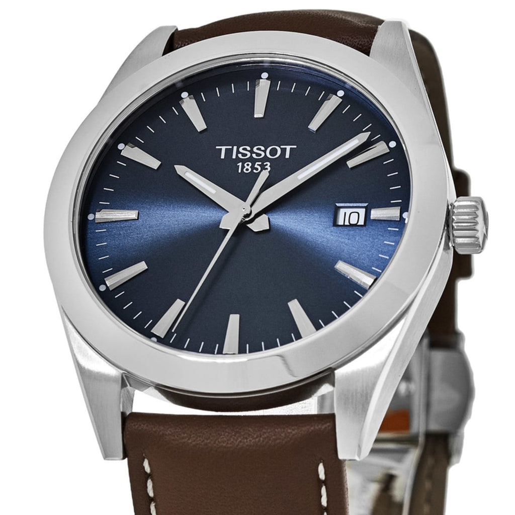 Tissot Gentleman Blue Dial Brown Leather Strap Watch For Men - T127.410.16.041.00 Buy Now By Tissot