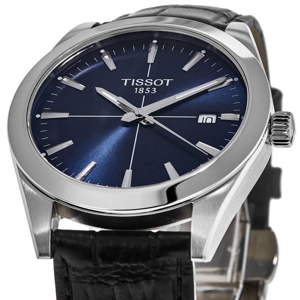 Tissot Gentlemen Blue Dial Black Leather Strap Watch for Men - T127.410.16.041.01 Buy Now By Tissot