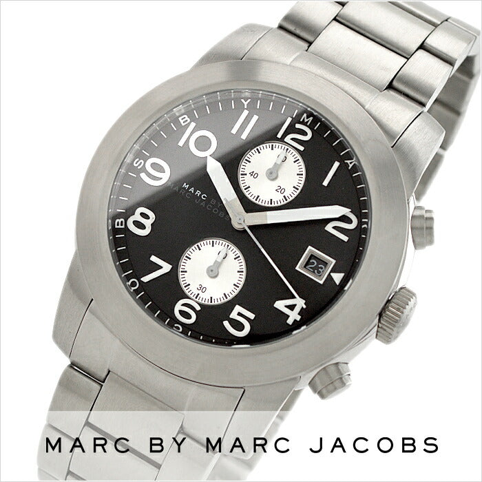 Marc Jacobs Larry Chronograph Black Dial Silver Steel Strap Watch for Men - MBM5050 Buy Now By Marc Jacobs