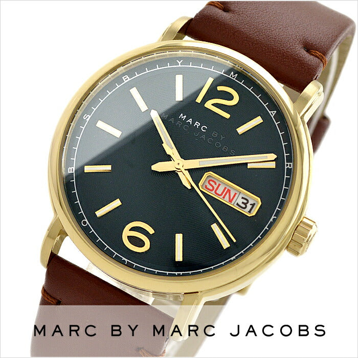 Marc Jacobs Fergus Green Dial Brown Leather Strap Watch for Men - MBM5077 Buy Now By Marc Jacobs