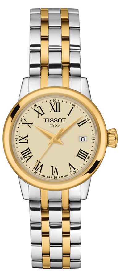 Tissot Classic Dream Lady Gold Dial Two Tone Steel Strap Watch For Women - T129.210.22.263.00 Buy Now By Tissot