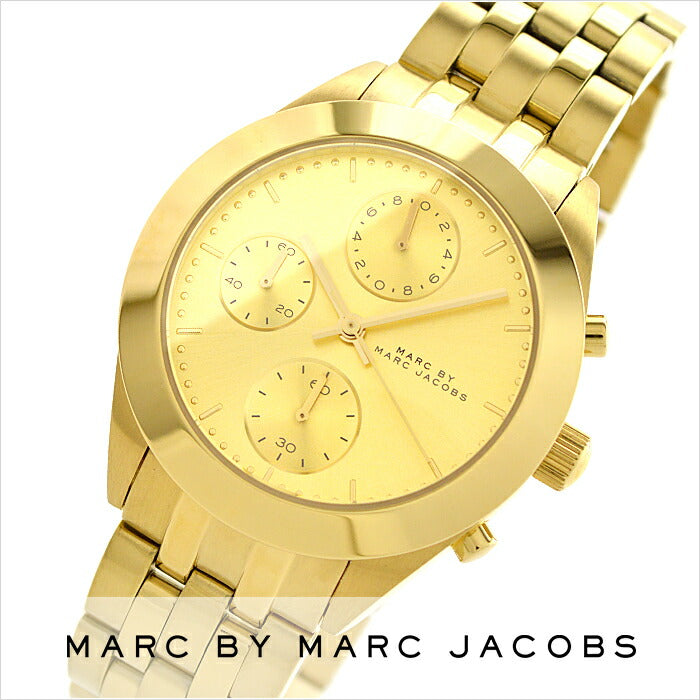 Marc Jacobs Peeker Chronograph Gold Dial Gold Steel Strap Watch for Women - MBM3393 Buy Now By Marc Jacobs