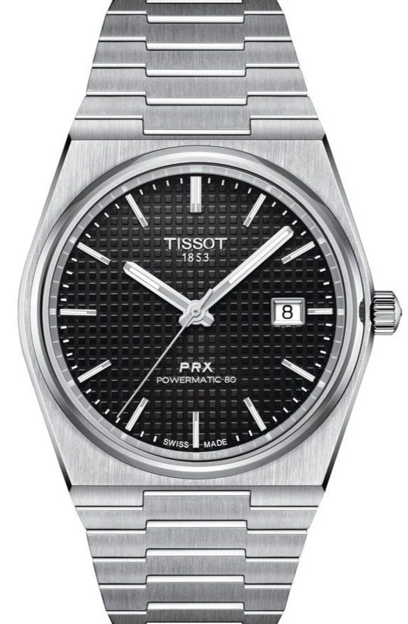 Tissot PRX Powermatic 80 Black Dial Silver Steel Strap Watch for Men - T137.407.11.051.00 Buy Now By Tissot
