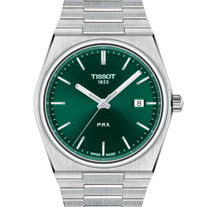 Tissot PRX Green Dial Silver Steel Strap Watch For Men - T137.410.11.091.00 Buy Now By Tissot