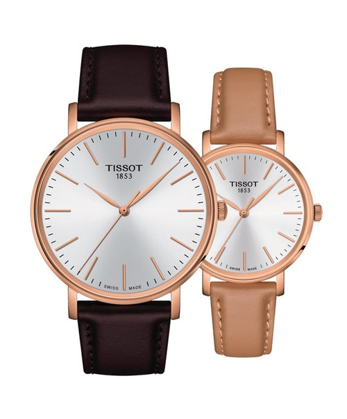 Tissot Everytime Lady Silver Dial Brown Leather Strap Watch for Women - T143.210.36.011.00 Buy Now By Tissot