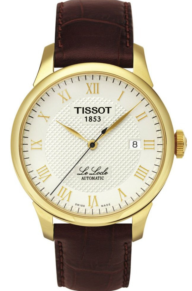 Tissot Le Locle Automatic Gold Dial Brown Leather Strap Watch For Men - T41.5.413.73 Buy Now By Tissot