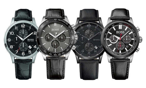 Hugo Boss Ikon Grey Dial Black Leather Strap Watch for Men - 1513177 Buy Now By Hugo Boss