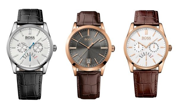 Hugo Boss Ikon White Dial Brown Leather Strap Watch for Men - 1513175 Buy Now By Hugo Boss