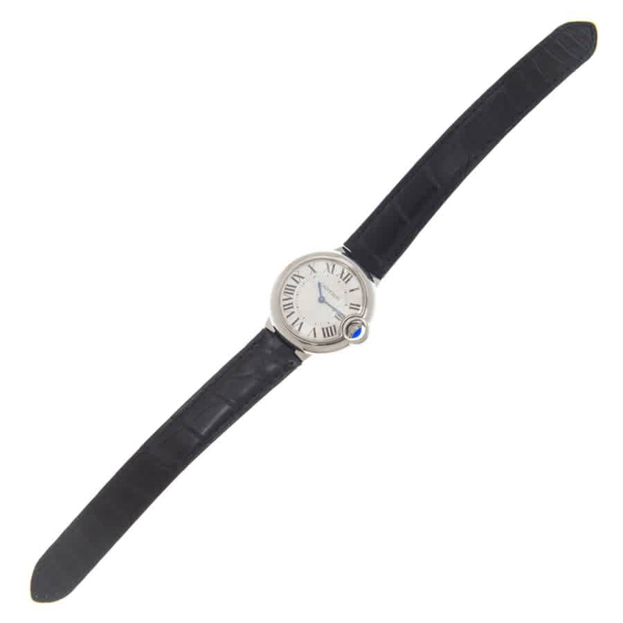 Cartier Ballon Bleu De Cartier Silver Dial Black Leather Strap Watch for Women - WSBB0034 Buy Now By Cartier