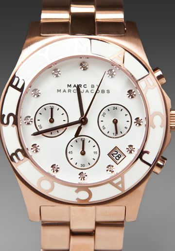 Marc Jacobs Blade Chronograph White Dial Rose Gold Steel Strap Watch for Women - MBM3082 Buy Now By Marc Jacobs
