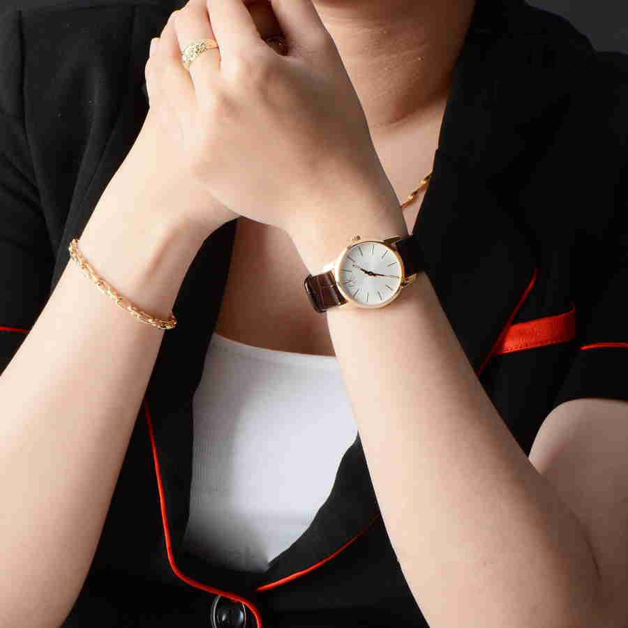 Calvin Klein City White Mother of Pearl Dial Brown Leather Strap Watch for Women - K2G23620 Buy Now By Calvin Klein