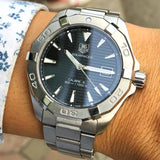 Tag Heuer Aquaracer Automatic Black Dial Silver Steel Strap Watch for Men - WAY2110.BA0928 Buy Now By Tag Heuer