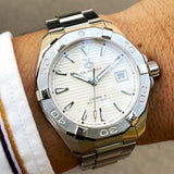 Tag Heuer Aquaracer Automatic White Dial Silver Steel Strap Watch for Men - WAY2111.BA0928 Buy Now By Tag Heuer