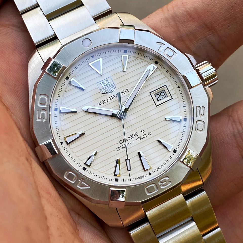 Tag Heuer Aquaracer Automatic White Dial Silver Steel Strap Watch for Men - WAY2111.BA0928 Buy Now By Tag Heuer