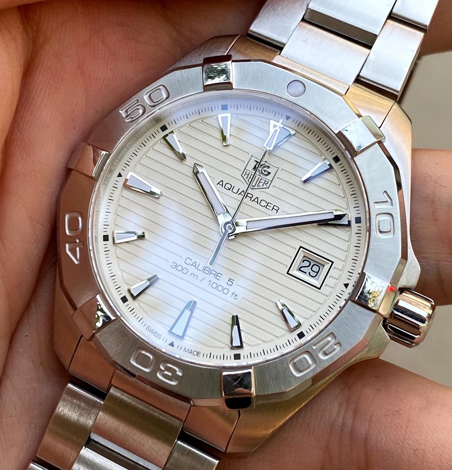 Tag Heuer Aquaracer Automatic White Dial Silver Steel Strap Watch for Men - WAY2111.BA0928 Buy Now By Tag Heuer