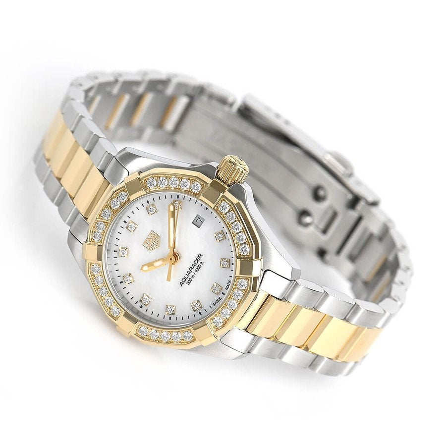 Tag Heuer Aquaracer Quartz Diamonds Mother of Pearl Dial Two Tone Steel Strap Watch for Women - WBD1423.BB0321 Buy Now By Tag Heuer