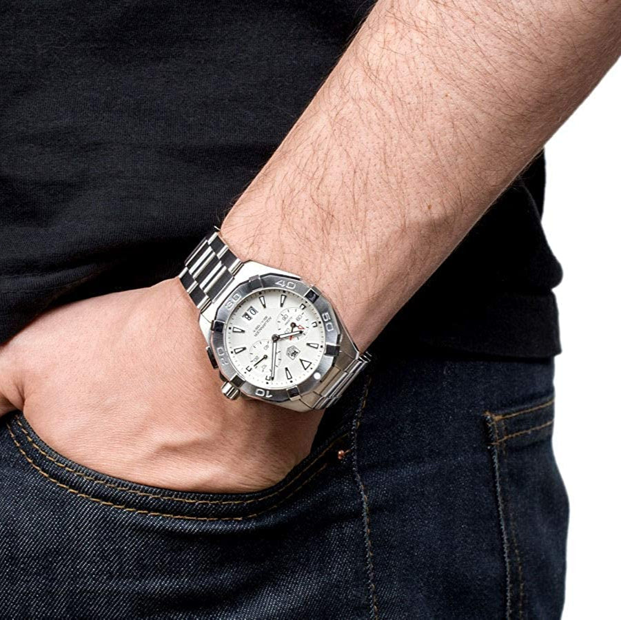 Tag Heuer Aquaracer Quartz White Dial Silver Steel Strap Watch for Men - WAY1111.BA0928 Buy Now By Tag Heuer