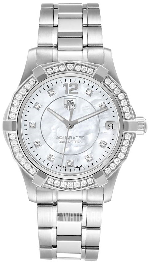 Tag Heuer Aquaracer Diamonds Mother of Pearl White Dial Silver Steel Strap Watch for Women - WBD131C.BA0748 Buy Now By Tag Heuer