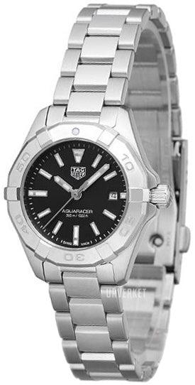 Tag Heuer Aquaracer Quartz Black Dial Silver Steel Strap Watch for Women - WBD1410.BA0741 Buy Now By Tag Heuer