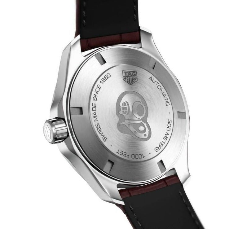 Tag Heuer Aquaracer Caliber 5 Black Dial Brown Leather Strap Watch for Men - WAY201M.FC6474 Buy Now By Tag Heuer