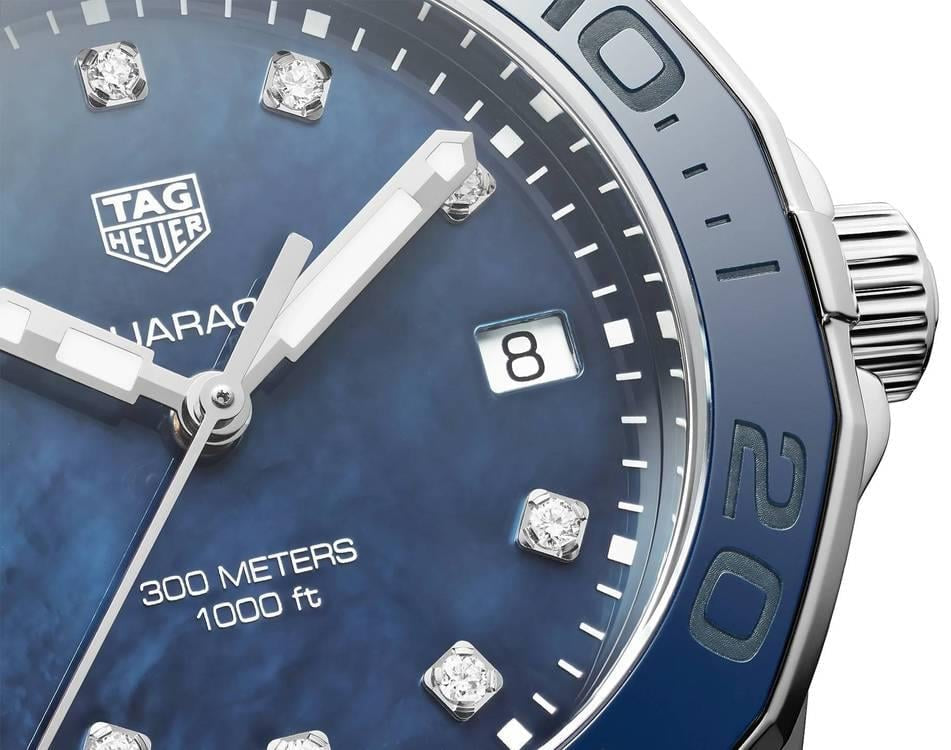 Tag Heuer Aquaracer Diamonds Blue Dial Silver Steel Strap Watch for Women - WAY131L.BA0748 Buy Now By Tag Heuer