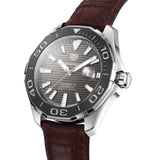 Tag Heuer Aquaracer Caliber 5 Black Dial Brown Leather Strap Watch for Men - WAY201M.FC6474 Buy Now By Tag Heuer