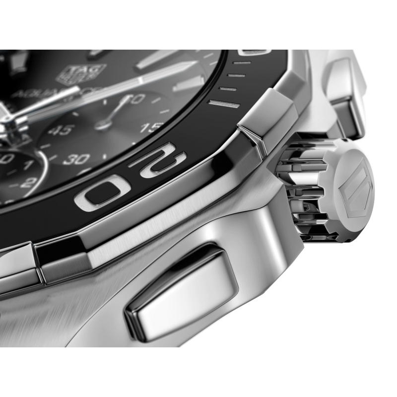 Tag Heuer Aquaracer Calibre 16 Day-Date Black Dial Silver Steel Strap Watch for Men - CAY211A.BA0927 Buy Now By Tag Heuer