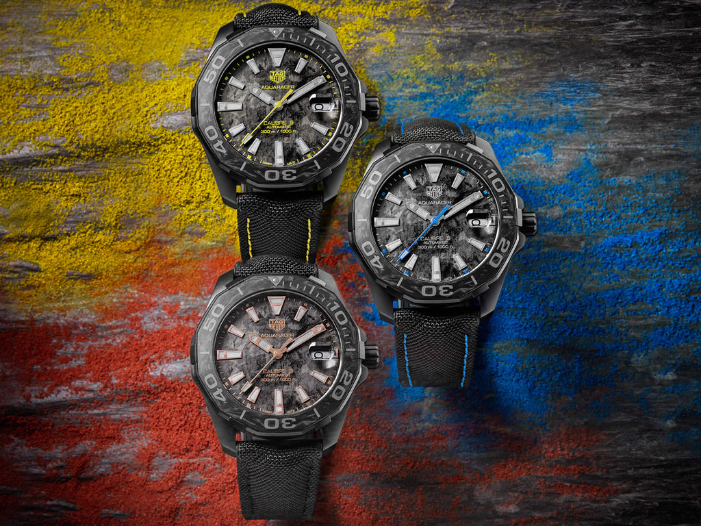 Tag Heuer Aquaracer Calibre 5 Black NATO Strap Carbon Dial Watch for Men - WBD218A.FC6445 Buy Now By Tag Heuer