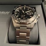 Tag Heuer Aquaracer Calibre 16 Day-Date Black Dial Silver Steel Strap Watch for Men - CAY211A.BA0927